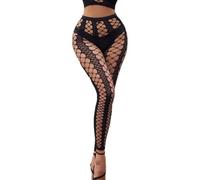 Asukohu Women's Patterned Fish Baths Footless Tights High Waist Mesh Footless Leggings Tights Sheer Thigh High Stockings Women's Fishnet