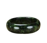 ASumPio Natural Jade Bangle, Dark Green Jade Bangle Bracelet, Olive Green Jade Bangles, Girl Agate Jade Bracelet, Ladies Wide Bracelet, for Friends, with Jewelry Box, 56-62mm,60mm