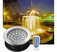 ASumPio Outdoor Buried Lights - Underwater Tlight, AC 12V Low Voltage Submersible Spotlight, IP68 Waterproof Embedded Water Landscape Light, Can Be Immersed In Water Fo,Rgb+remote Control-24W