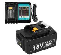 ASUNCELL 18V Battery and Charger for Makita LXT 18V 5.0Ah Battery and DC18RC Rapid Charger Set Compatible with All Makita 14.4V-18V Li-ion Battery BL1815 BL1830 BL1850 BL1430(UK Plug)