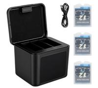 ASUNCELL 2000 mAh 3-Pack Hero 12/11/10/9 Batteries and USB Charger, Rechargeable Battery and Dual Smart LCD Port Charger Compatible with GoPro Hero 12/11/10/9