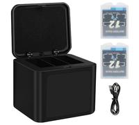 ASUNCELL 2000mAh Hero 12 Rechargeable Battery, 2 Lithium-ion Batteries with Three Charger Slots for GoPro Hero 12 11 10 9 Black