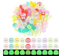 ASUNFO 100 Pcs Luminous Ghost Tree Elves Fairy Miniature Ghost Glow in The Dark Resin Briquettes for Fairy Garden Landscape Cake Decoration 10 Colors