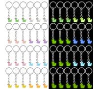 ASUNFO 24 Pcs Luminous Mini Duck Keychain Glow in The Dark Duck Keychains Duckling Tiny Duckling Pendant Accessories for Birthday Gift 8 Colors