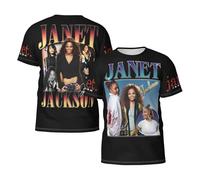 ASUPOCFRC Men's Jackson Singer Janet Skin-Friendly Smooth T-Shirt Classic Durable Top Moisture-Wicking T-Shirt Multicolor 3XL