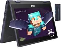 ASUS 11.6" HD 2 in 1 Touchscreen Laptop, Intel Celeron N100 Processor, 4GB RAM 128GB SSD, 256gb 9H Docking Station, Webcam, Wi-Fi 6, Bluetooth 5.1, HDMI, Windows 11 Pro, Mineral Gray