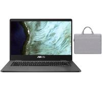 ASUS 14.0" HD (1366 x 768) Anti-Glare Display Chromebook | Intel Celeron N3350 | Integrated Graphics | Webcam| Grey | 4GB RAM | 32GB SSD | Chrome OS | Bundle with Grey Bag