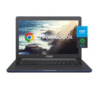 Asus 14'' Chromebook (Latest Model), Intel Celeron Dual Core Processor, 4GB RAM, 32GB eMMC Military-Grade Durability, Spill Resistant Keyboard, Long Battery Life, NLY MP, Chrome OS Dark Blue