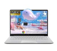 ASUS 14" FHD Touchscreen Students Chromebook, Intel Celeron N4500 (> i3-1115G4), 8GB RAM, 2TB Cloud Storage, 192GB Storage (128GB eMMC + 64GB SD Card),Anti-Glare, Chrome OS,with 5ave 6-in-1 Kit