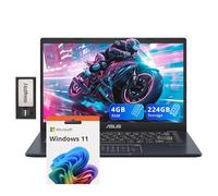 ASUS 14" FHD Ultra-Light Laptop, Intel Pentium N6000, 4GB RAM, 224GB Storage (64GB eMMC+160GB Docking Station Set), UHD Graphics, AI-Powered, Copilot Ready, Long Battery Life, Windows 11, Black