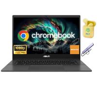 ASUS 14" FHD Ultra Thin & Light Chromebook Laptop Computer for Student Business, Chrome OS Laptop, 8-core MediaTek Kompanio 520, 4GB RAM 320GB Storage (64GB eMMC+512GB SD Card), NLY Earphones, Gray