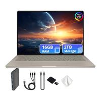 ASUS A14 Zenbook 14" FHD+ OLED Laptop, Snapdragon X Plus X1P-42-100, Adreno Graphics, 16GB RAM, 2TB Storage (1TB SSD&1TB Docking Station), Backlit KB, Copilot+ PC, Win 11, Zabriskie Beige
