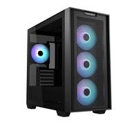 ASUS A21 PLUS Case, Black, Compact Chassis w/ Tempered Glass, 4x 120mm ARGB Fans