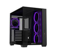 ASUS A32 Plus Black ATX Gaming PC case, Support 360mm radiators and 420mm Graphics Cards, Dual-Chamber Chassis for Independent Cooling Zones, Four pre-Installed ARGB Fans and Clean Cable Management