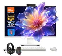 ASUS All in One Desktop Computer 27 Inch Touchscreen, AMD Ryzen AI 7 350, 32 GB 5600MHz DDR5, 1 TB SSD, AMD Radeon 860M, 27-Inches FHD, Wi-Fi 6, Copilot+ PC, Windows 11 Pro, W/Headset and Mouse Combo
