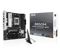 ASUS B850M MAX Gaming Wi-Fi AMD mAMD ATX Motherboard, 8+2+1 Power Stages, DDR5 Slot, PCIe 5.0 Ready, 3 M.2 Slots, Wi-Fi 6, 1 Gb Ethernet, USB-A, USB-C, HDMI, BIOS Flashback and Aura Sync, Black