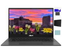 ASUS Chromebook 14" FHD Laptop, MediaTek Kompanio 520, 4GB RAM, 128GB Storage(64GB eMMC+64GB Memory Card), Gravity Gray, Chrome OS with Accessories