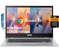 ASUS Chromebook 14 Laptop (14" FHD Anti-Glare, Intel Celeron N4500, 4GB RAM, 128GB Storage (64GB eMMC+ 64GB IST SD Card)), Home & Student, IST HUB, 12-Hour Long Battery Life, Webcam, Wi-Fi, Chrome OS