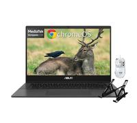 ASUS Chromebook CM1402 Laptop, 14" FHD, MediaTek Kompanio 520 Processor, 4 GB RAM, 64 GB eMMC, WiFi 6, Webcam, Micro SD Card Reader, Long-Lasting Battery, Chrome OS, Laptop Stand