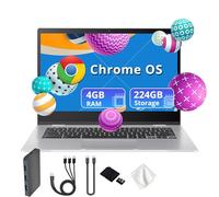 ASUS Chromebook CX1 14" FHD Anti-Glare Laptop, Intel Celeron N4500, 4GB RAM, 224 Storage (64GB eMMC&160GB Docking Station), Intel UHD Graphics, 180° Hinge Design, HD Camera, WiFi 6, Chrome OS, Silver