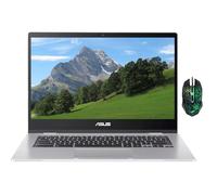 ASUS Chromebook CX1, 14" FHD CX1400 Laptop, Intel Celeron N4500, 4GB RAM, 192GB Storage(64GB eMMC+128GB Micro SD), WiFi 6, 180° Lay-Flat, Chrome OS, Designed Mouse, Transparent Silver