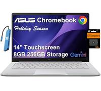 ASUS Chromebook CX14 Laptop (14" FHD Touchscreen, Intel Celeron N4500, 8GB RAM, 256GB Storage (128GB eMMC + 128GB SD Card)) Home & Student, Webcam, Spill-Resistant, Wi-Fi 6, IST HUB, Chrome OS, Grey