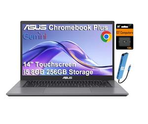 ASUS Chromebook Plus CX34 Laptop, 14" FHD Touchscreen, Intel Core i5-1335U, 18GB RAM, 256GB Storage, Enterprise Business, 2TB Cloud Storage, Google AI, Chrome OS, White