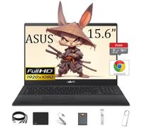 ASUS CX1500 15.6" FHD Chromebook, Intel Celeron N3350 (2-Core,up to 2.4 GHz), 4GB RAM, 96GB Storage (64GB eMMC+32GB Micro SD Card), Chrome OS, Mineral Gray, with 5AVE 6-in-1 Accessory Kit