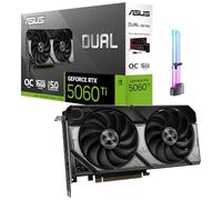 ASUS Dual GeForce RTX 5060 Ti OC 16GB GDDR7 GPU, PCIe 5.0, HDMI 2.1b, 3X DP, 4K Gaming and Streaming, Creator, AI Creation, Video Editing, 3D Rendering, Local AI, with GPU Holder