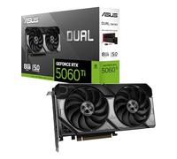 ASUS Dual NVIDIA GeForce RTX 5060 Ti 8GB GDDR7 Graphics Card (PCIe 5.0, DLSS 4, HDMI 2.1b, DisplayPort 2.1b, 2.5-Slot, Axial Fans, 0dB Technology, Dual BIOS)
