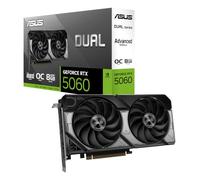 ASUS Dual RTX5060 OC Advanced Graphics Card 8GB GDDR7 NVIDIA GeForce | 128 Bit, PCIe 5.0, 2.5 Axial-Tech Fans, 1 HDMI 2.1, 3 DisplayPort 2.1, GPU Tweak III, White, DUAL-RTX5060-O8G-A