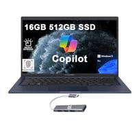 ASUS ExpertBook B1 Business Laptop (14" FHD, Intel 10-core i7-1255U, 16GB RAM, 512GB SSD) for Traveling, Engineering, Backlit, Fingerprint, 3-Yr WRT, Wi-Fi 6E, IST HUB, Win 11 Pro w/AI Copilot, Black