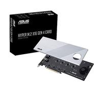 ASUS Hyper M.2 X16 PCIe 4.0 X4 Expansion Card Supports 4 NVMe M.2 (2242/2260/2280/22110) up to 256Gbps for AMD 3rd Ryzen sTRX40, AM4 Socket and Intel VROC NVMe Raid