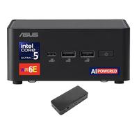 ASUS NUC AI Powered Mini Desktop (Intel Ultra 5-135H, No OS, 32GB DDR5, 256GB PCIe SSD, 2 Thunderbolt 4, WiFi 6E, Bluetooth 5.3, 120W PSU, RJ-45, 2 HDMI, Win 11 Pro) w/USB-C Dock