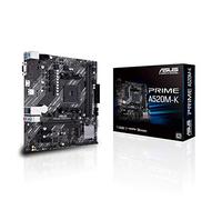 ASUS PRIME A520M-K AMD AM4 (3rd Gen Ryzen) Micro-ATX motherboard (ECC memory, M.2 support, 1Gb Ethernet, M.2, USB 3.2 Gen 1 Type-A,HDMI 2.1 4K@60Hz, D-Sub)
