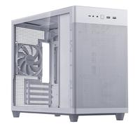 ASUS Prime AP201 Tempered Glass MicroATX Case (Support Radiator Up to 360 mm and Graphics Card Length up to 338 mm, colour Matched Cables, Tool-free Side Panels, USB 32 Gen 2 Type-C Front Panel) White