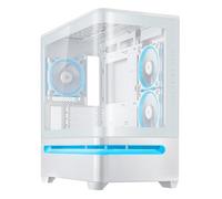 ASUS Prime AP202 ARGB White mATX pc case with Fully Tempered Curved Glass, Supports Graphics Cards up to 420mm Long, 360mm Long radiators, Easy-Detach Rail, Patented Slot Vent, 3 Built-in ARGB Fans