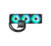 ASUS Prime LC ARGB LCD all-in-one CPU liquid cooler with sharp screen showcasing CPU & GPU information with different background, high-performance Asetek pump