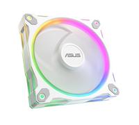 ASUS Prime MR120 ARGB Single Pack White Edition, 120mm PWM Fan, 20 ARGB LEDs, 1600 RPM Fan Speed, 58 CFM Airflow, 28mm Frame Thickness, Aura Sync