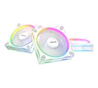 ASUS Prime MR120 ARGB Reverse Triple Pack White Edition, 120mm PWM Fans, 20 ARGB LEDs, 1600 RPM Fan Speed, 58 CFM Airflow, 28mm Frame Thickness, Aura Sync