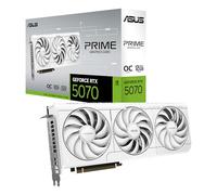 ASUS PRIME NVIDIA GeForce RTX 5070 OC Edition, 12GB GDDR7, 192 Bit, PCIe 5.0, 2.5 Slot Design, 3 Axial-Tech Fans, 1 HDMI 2.1, 3 DisplayPort 2.1, White, PRIME-RTX5070-O12G-WHITE