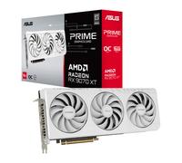 ASUS Prime Radeon RX 9070 XT White OC Edition 16GB GDDR6 Gaming Graphics Card (AMD Radeon RX9070XT RDNA 4, 2.5-Slot, PCIe 5.0, 1x HDMI 2.1b, 3X DisplayPort 2.1a, White, PRIME-RX9070XT-O16G-WHITE)