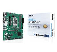 ASUS PRO H810M-C-CSM, Intel Motherboard, 6+1+1+1 Power Stage, DDR5 Slot, PCIe 5.0, Suitable for AI-Advanced PC, 2 M.2 Slots, DisplayPort, VGA, HDMI, USB-A and USB-C 10Gbps, Black