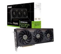 ASUS ProArt NVIDIA GeForce RTX 5070 Ti OC Edition, 16GB GDDR7, 256 Bit, PCIe 5.0, 2.5 Slot, 1 HDMI 2.1, 3 DisplayPort 2.1, USB-C, GPU Tweak III, Black, PROART-RTX5070TI-O16G