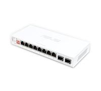 ASUS QG-U1080 - 8-Port 2.5G and 2-Port 10G SFP Plus Unmanaged Switch, 4 Smart Modes, Home Network Hub, Ethernet Separator, Plug and Play, Easy Setup, Quiet