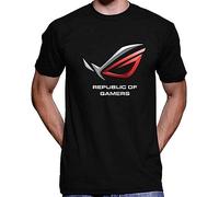 Asus Republic of Gamers T-Shirt Funny Unique Design Mens Round Neck Tees Black XL