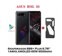 ASUS-ROG 5S Gaming Phone, Global ROM, 5G, Snapdragon 888 + Plus, 6.78 '', 144Hz AMOLED, 65W, 6000mAh, NFC, 64MP WHITE