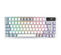 ASUS ROG Azoth White RGB Gaming Keyboard (QWERTZ Layout, 75% Keyboard Form Factor, Mechanical ROG NX Switches, OLED Display, Wireless with Bluetooth, 2.4GHz RF, USB, Windows and MacOS Mode, White)