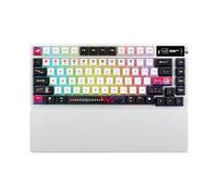 ASUS ROG Azoth X Personalised Gaming Keyboard, ROG NX Snow V2 Switch and Shock Absorbing Foam, Semi Transparent Keycaps, RGB Lighting, OLED Display, Wrist Rest, White