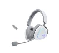 ASUS ROG Delta II Wireless Gaming Headset, 2.4GHz and Bluetooth Connection, Wide and Authentic DualFlow Audio, 50mm Titanium Plated Drivers for PC, Mac, PS, Switch, Android, Moonlight White